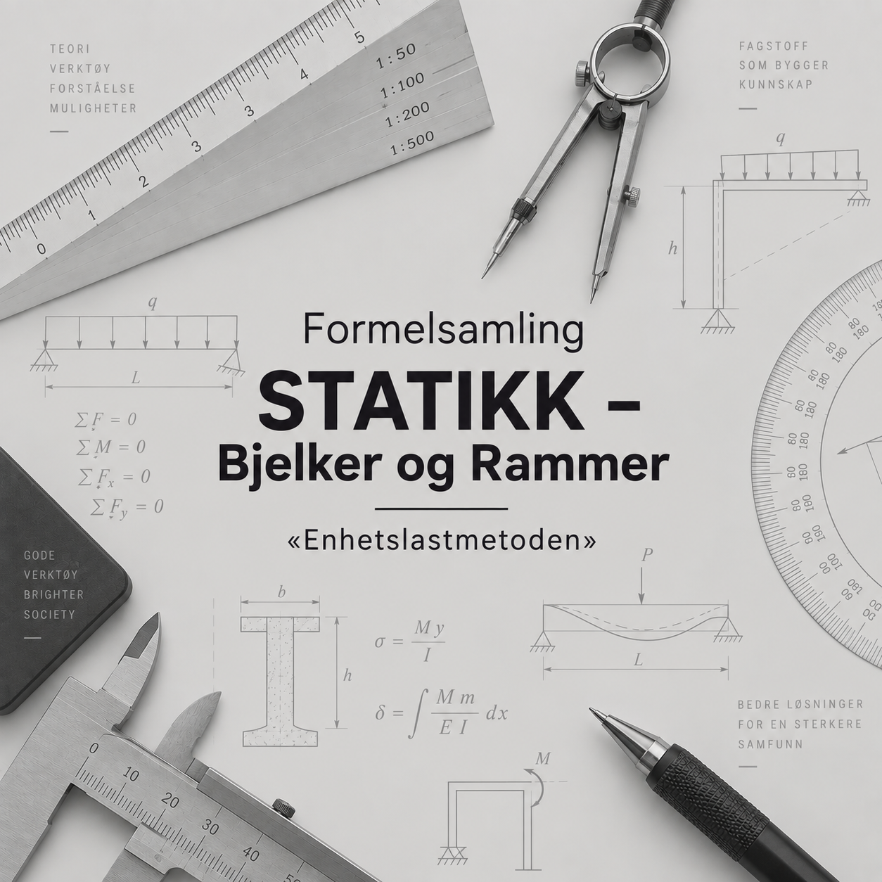 Statistikk - Bjelker og rammer «Enhetslastmetoden»